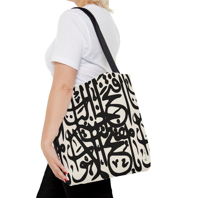 Calligraphy Mantra Tote Bag - Cream