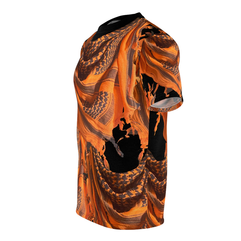 3D Kuffiyeh Gender Neutral T-Shirt - Blk / Orange