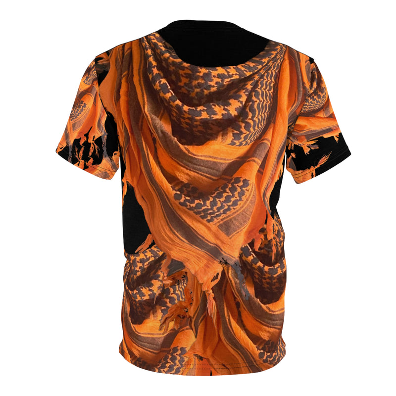 3D Kuffiyeh Gender Neutral T-Shirt - Blk / Orange