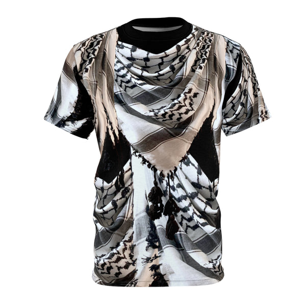 3D Kuffiyeh Gender Neutral T-Shirt - Blk/Wht