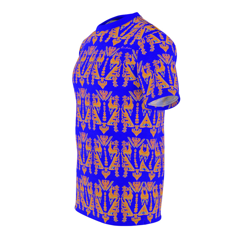 Deek Motif Gender Neutral T-Shirt - Blu